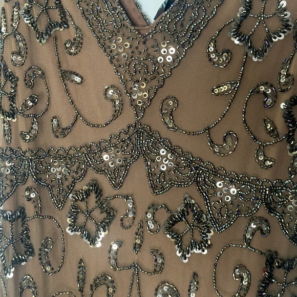 Camille La Vie beaded mesh cocktail Fariy midi dress size 6  whimsigoth - Picture 15 of 16